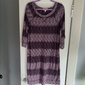 Purple Striped Women's Dress
